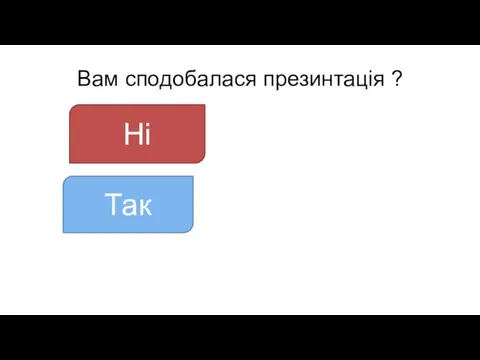 Вам сподобалася презинтація ? Так Ні