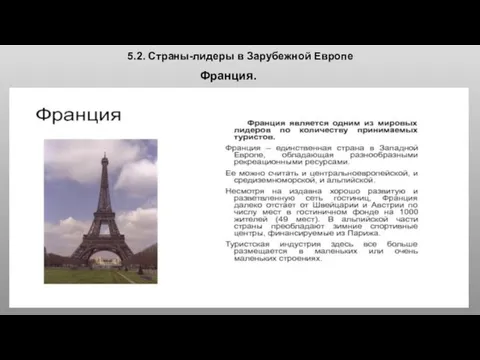 5.2. Страны-лидеры в Зарубежной Европе Франция.