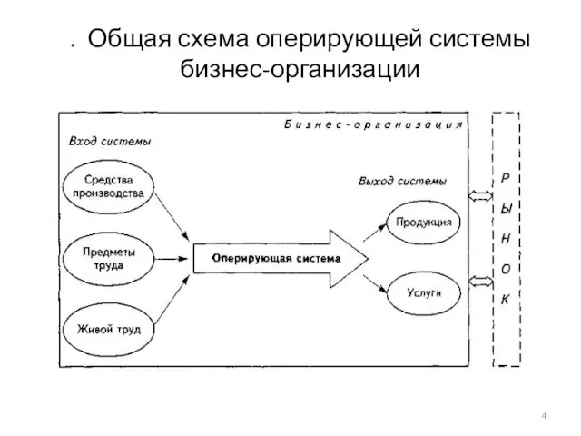 . Общая схема оперирующей системы бизнес-организации