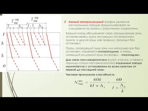 Зонный непараллельный график движения региональных поездов предусматривает их следование по зонам с