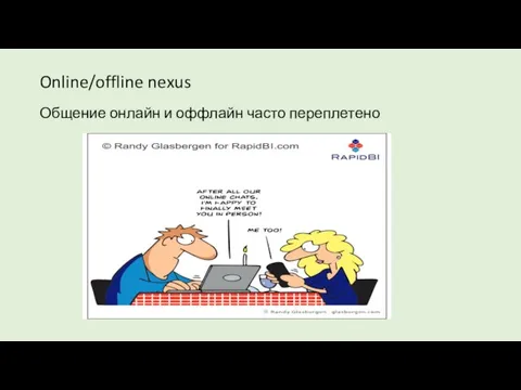 Online/offline nexus Общение онлайн и оффлайн часто переплетено