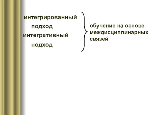 интегрированный подход интегративный подход обучение на основе междисциплинарных связей