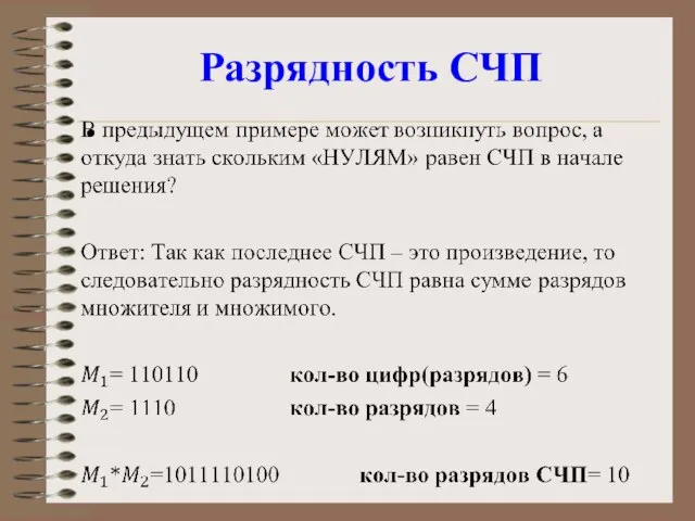 Разрядность СЧП