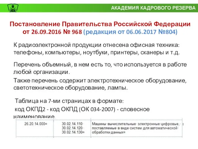 Постановление Правительства Российской Федерации от 26.09.2016 № 968 (редакция от 06.06.2017 №804)