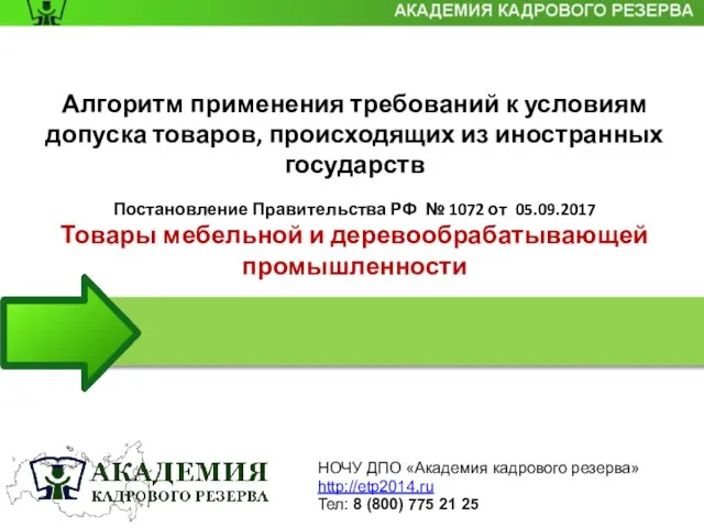 Алгоритм применения требований к условиям допуска товаров, происходящих из иностранных государств Постановление