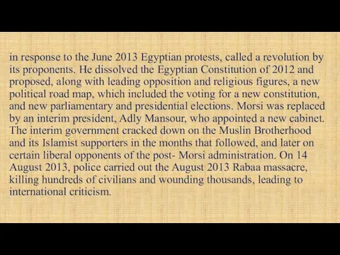 in response to the June 2013 Egyptian protests, called a revolution by