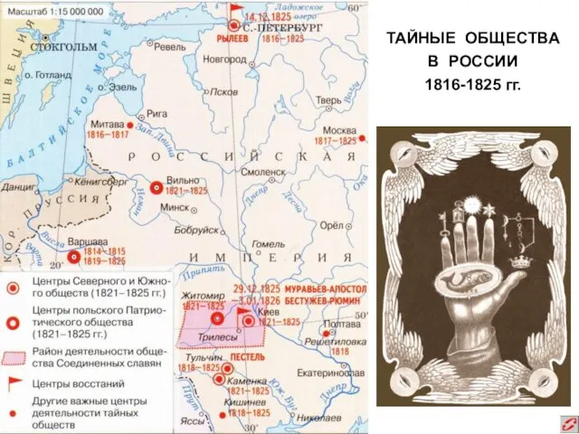 ТАЙНЫЕ ОБЩЕСТВА В РОССИИ 1816-1825 гг.