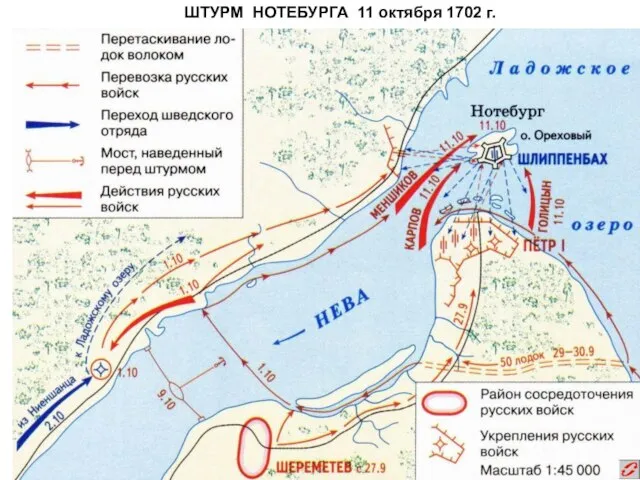 ШТУРМ НОТЕБУРГА 11 октября 1702 г.