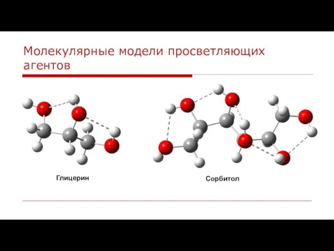 Молекулярные модели просветляющих агентов Глицерин Сорбитол