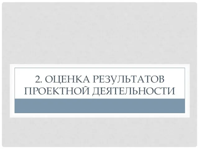 2. ОЦЕНКА РЕЗУЛЬТАТОВ ПРОЕКТНОЙ ДЕЯТЕЛЬНОСТИ