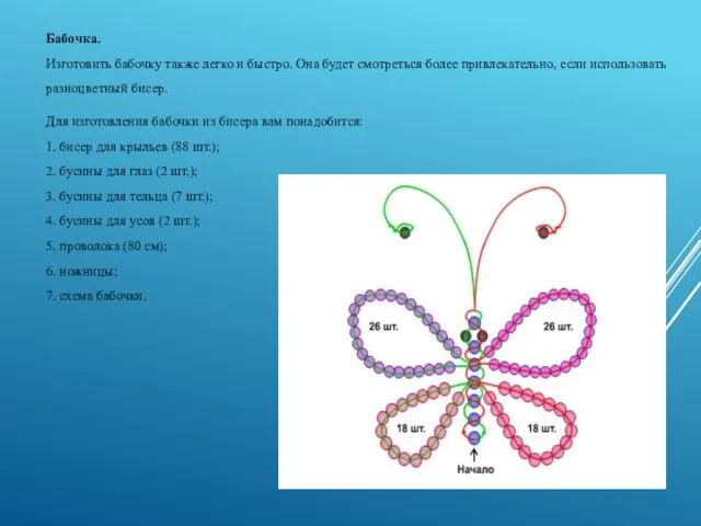 Бабочка. Изготовить бабочку также легко и быстро. Она будет смотреться более привлекательно,