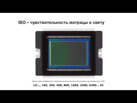 ISO – чувствительность матрицы к свету