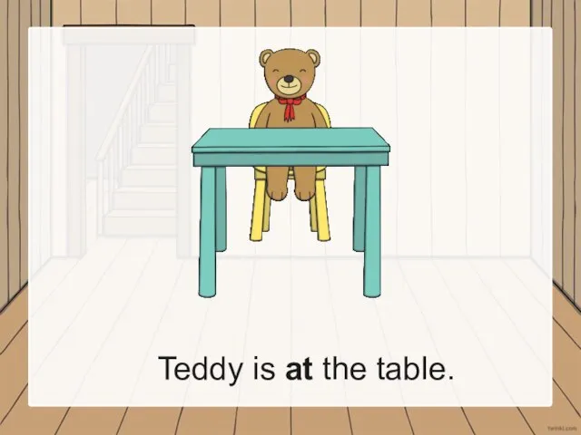 Teddy is at the table.