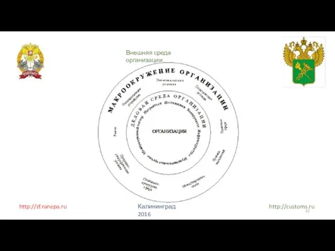 http://zf.ranepa.ru Калининград 2016 http://customs.ru Внешняя среда организации