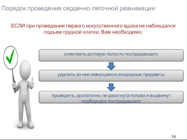 Порядок проведения сердечно-легочной реанимации ЕСЛИ при проведении первого искусственного вдоха не наблюдался