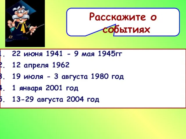 Расскажите о событиях 22 июня 1941 - 9 мая 1945гг 12 апреля