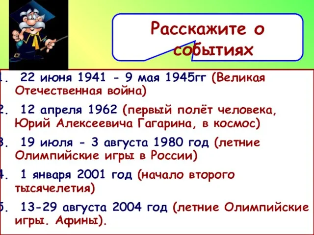 Расскажите о событиях 22 июня 1941 - 9 мая 1945гг (Великая Отечественная