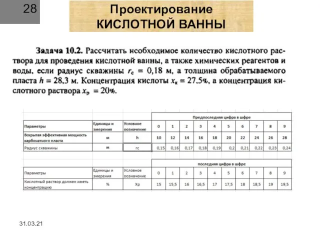 31.03.21 Проектирование КИСЛОТНОЙ ВАННЫ