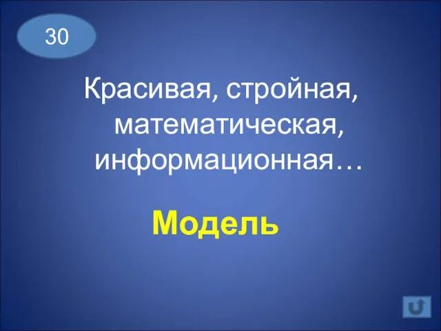 Красивая, стройная, математическая, информационная… 30 Модель