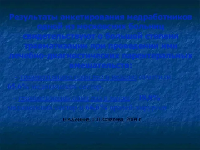 Результаты анкетирования медработников одной из московских больниц свидетельствуют о большой степени травматизации