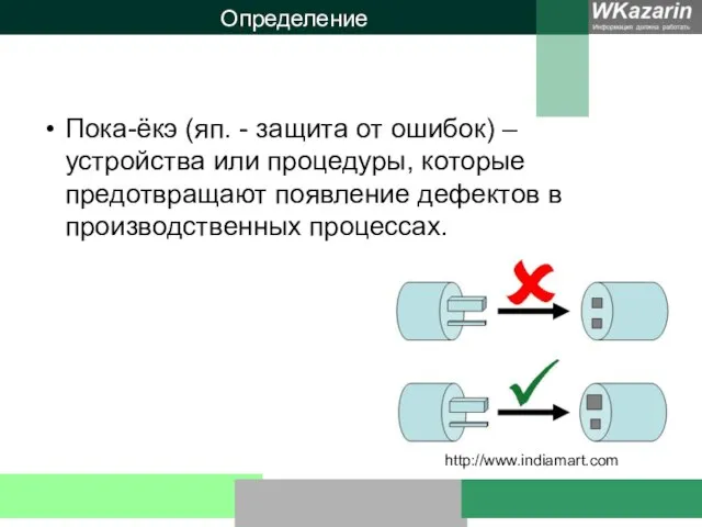 Определение Пока-ёкэ (яп. - защита от ошибок) – устройства или процедуры, которые