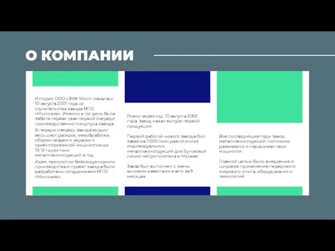 Ъ История ООО «ЗМК Мост» началась 10 августа 2001 года со строительства