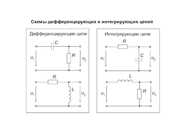 Схемы дифференцирующих и интегрирующих цепей