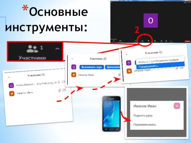 Основные инструменты: 2