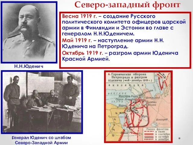 Северо-западный фронт Весна 1919 г. – создание Русского политического комитета офицеров царской