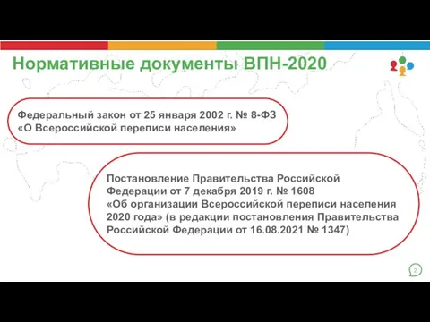 Нормативные документы ВПН-2020 Федеральный закон от 25 января 2002 г. № 8-ФЗ