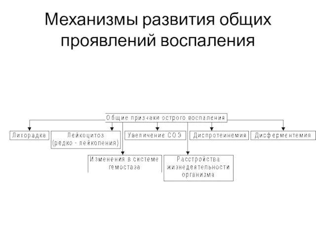 Механизмы развития общих проявлений воспаления