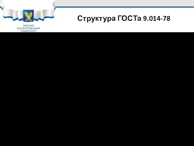 Структура ГОСТа 9.014-78 ГОСТ 9.014 – 78 дает: Классификацию изделий по группам,