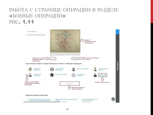 РАБОТА С СТРАНИЦЕ ОПЕРАЦИИ В РАЗДЕЛЕ «БОЕВЫЕ ОПЕРАЦИИ» РИС. 1.11 28