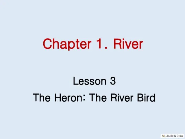 Chapter 1. River Lesson 3 The Heron: The River Bird