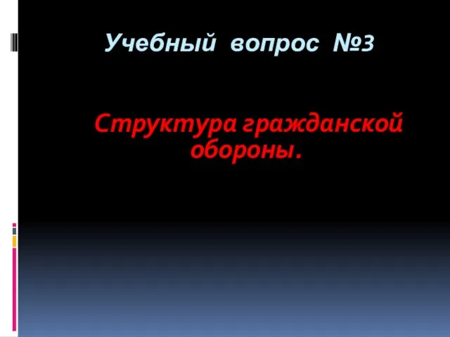 Учебный вопрос №3 Структура гражданской обороны.