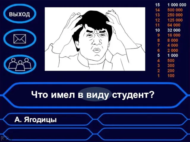 Что имел в виду студент? А. Ягодицы