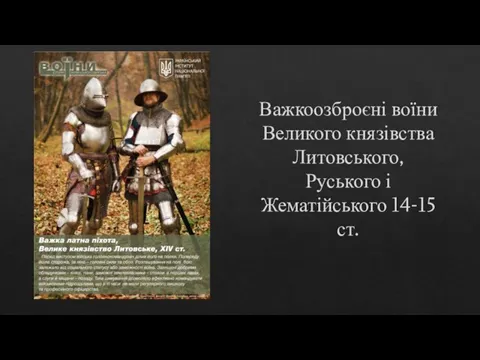 Важкоозброєні воїни Великого князівства Литовського, Руського і Жематійського 14-15 ст.