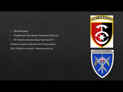 Цікавий факт: Українсько-Литовсько-Польська бригада 30 Окрема механізована бригада ЗСУ Названі іменем Констянтина