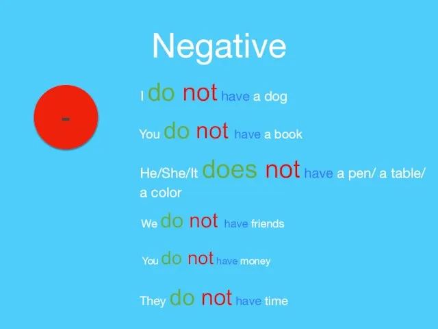 Negative - I do not have a dog You do not have