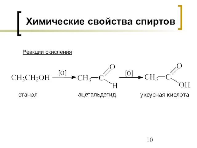 Химические свойства спиртов Реакции окисления