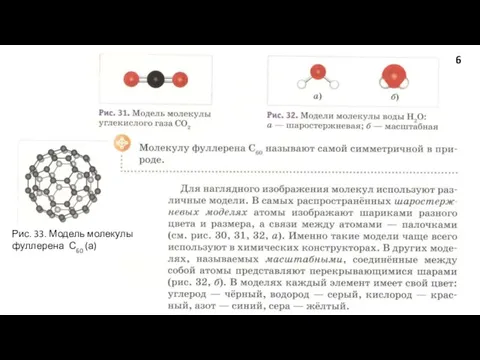 Рис. 33. Модель молекулы фуллерена С60 (а) 6