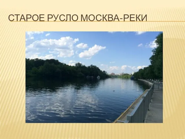 СТАРОЕ РУСЛО МОСКВА-РЕКИ