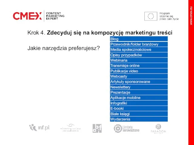 Krok 4. Zdecyduj się na kompozycję marketingu treści Jakie narzędzia preferujesz?