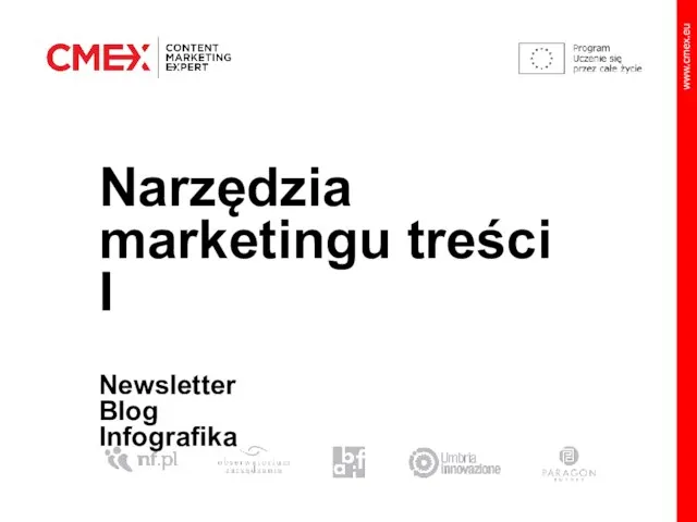 Narzędzia marketingu treści I Newsletter Blog Infografika