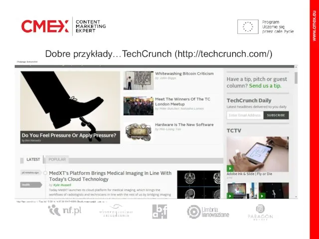 Dobre przykłady…TechCrunch (http://techcrunch.com/)