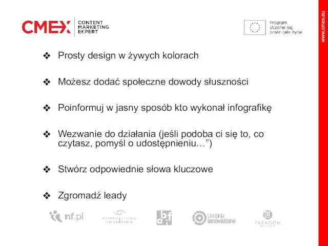 Prosty design w żywych kolorach Możesz dodać społeczne dowody słuszności Poinformuj w