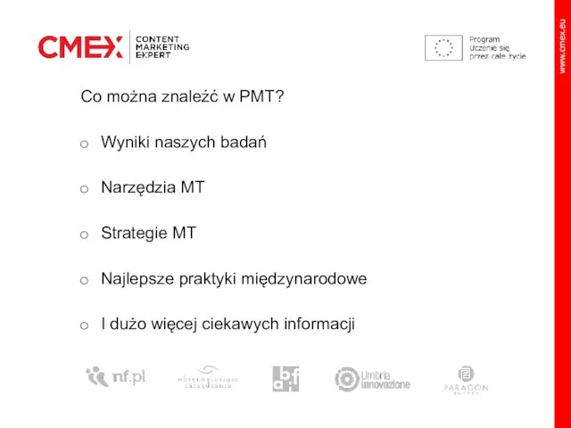 Co można znaleźć w PMT? Wyniki naszych badań Narzędzia MT Strategie MT