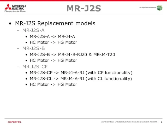 MR-J2S MR-J2S Replacement models MR-J2S-A MR-J2S-A -> MR-J4-A HC Motor -> HG