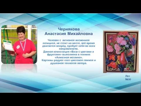 Чернякова Анастасия Михайловна Человек с активной жизненной позицией, не стоит на месте,