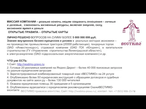 ЛИЧНО РЕШЕНО ВОПРОСОВ НА СУММУ БОЛЕЕ 5 000 000 000 руб. Знание